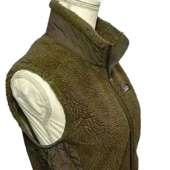 Patagonia Women’s Retro X Sherpa Olive Green Full Zip Fleece Vest Size Medium - Picture 2 of 11